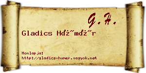 Gladics Hümér névjegykártya